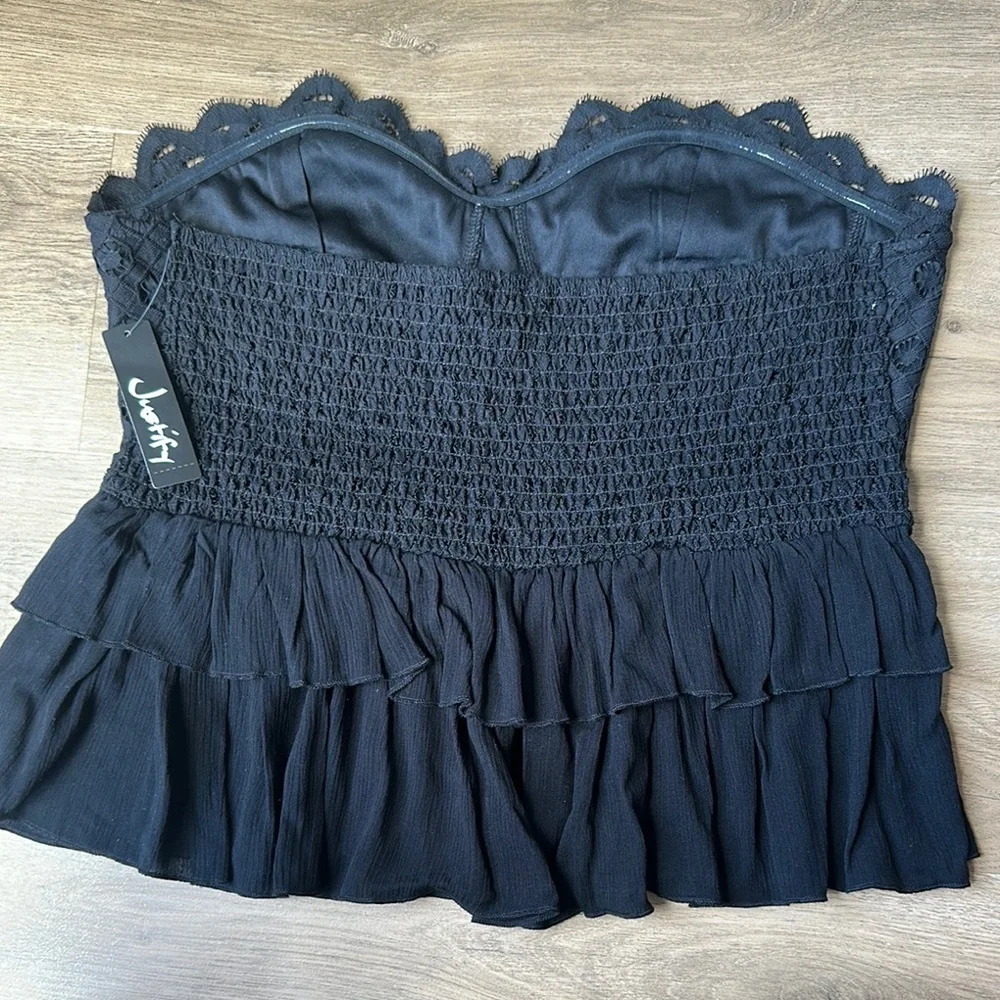 Justify Black Lace Strapless Top size XL - Picture 4 of 8